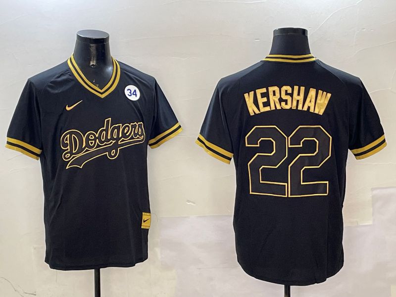 Men Los Angeles Dodgers #22 Kershaw Black Gold Game 2025 Nike MLB Jersey style 3255->colorado rockies->MLB Jersey